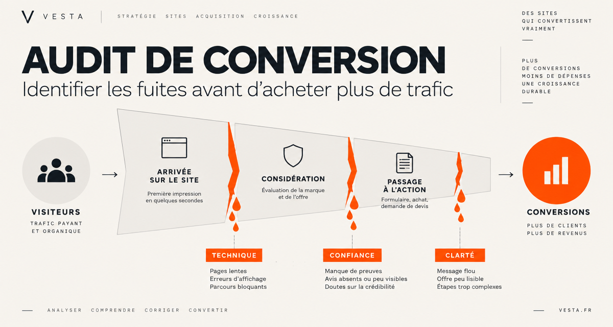 Schéma d'un tunnel d'achat avec trois zones de friction identifiées